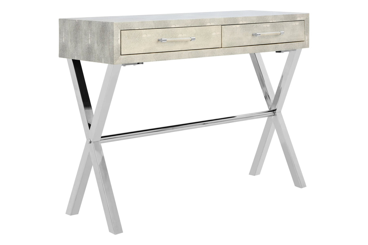 Ashbourne Two Drawer Grey Shagreen Effect Console Table