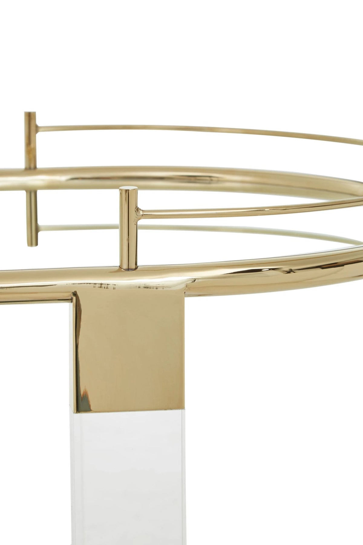 Amalfi Metal and Acrylic Frame 2 Tier Oval Drinks Trolley