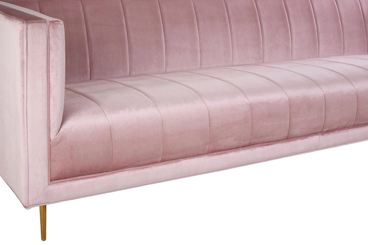 Monaco Velvet 3 Seater Sofa #colour_pink