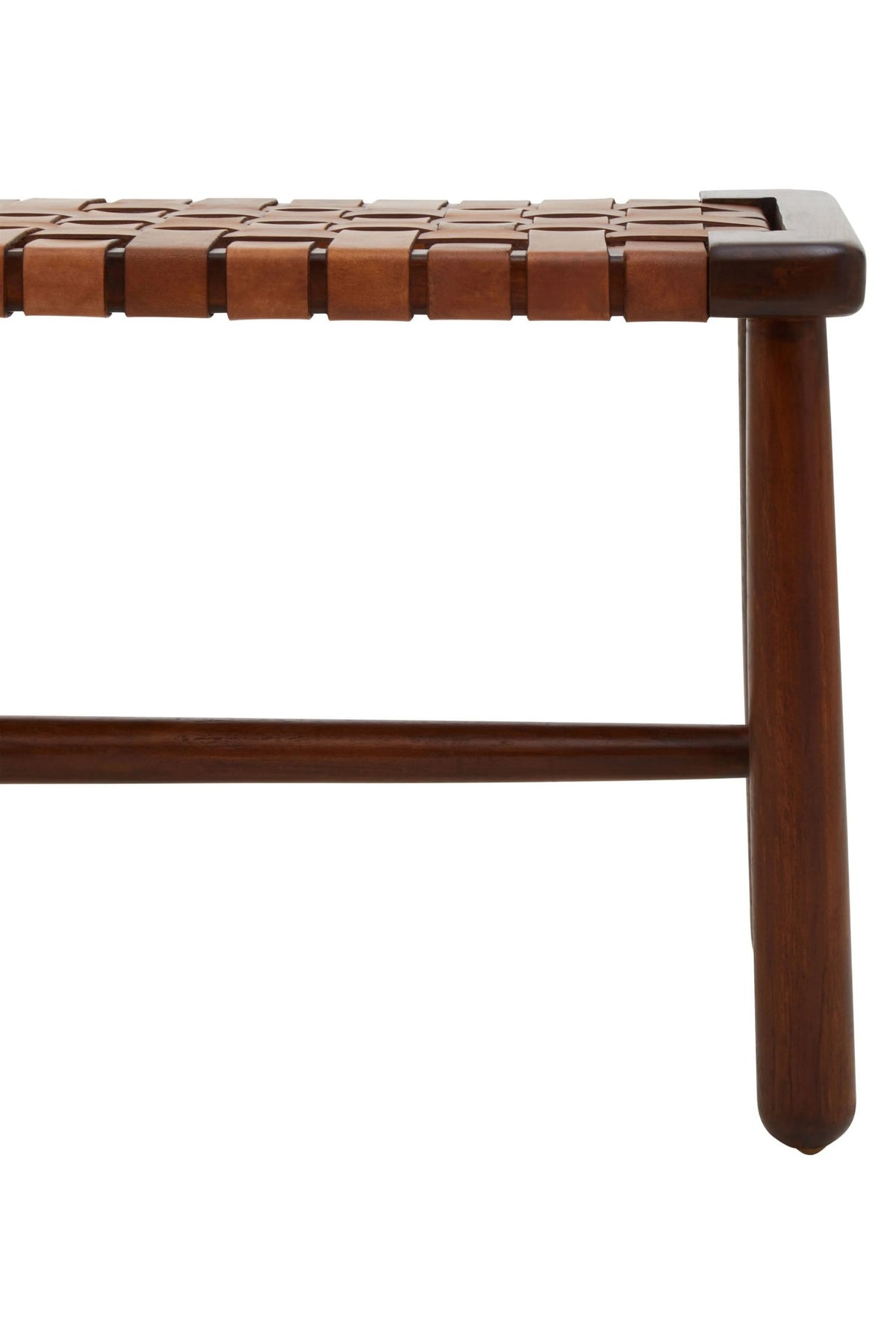 Carlton Tan Leather Lattice Design Bench