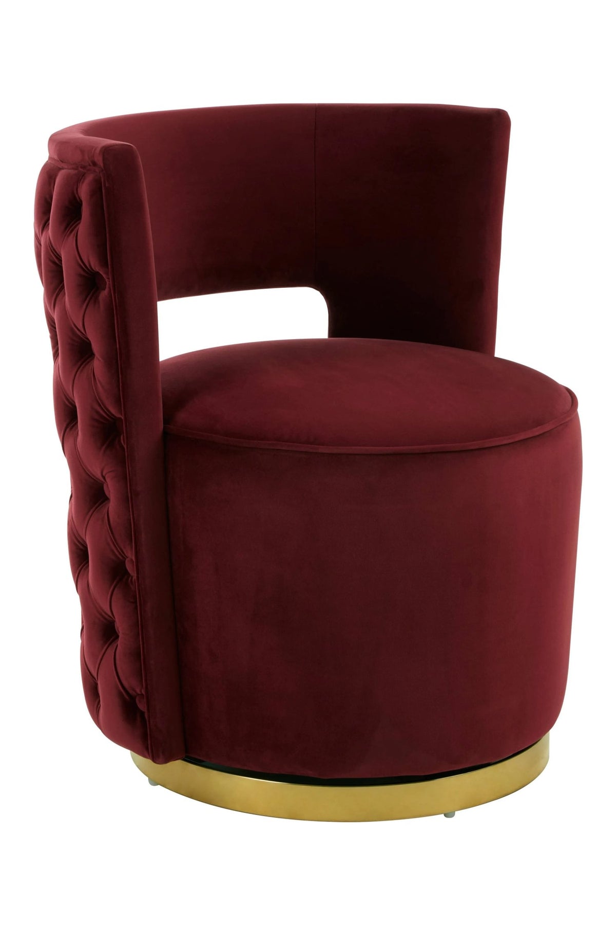Dorset Red Wine Velvet Swivel Chair