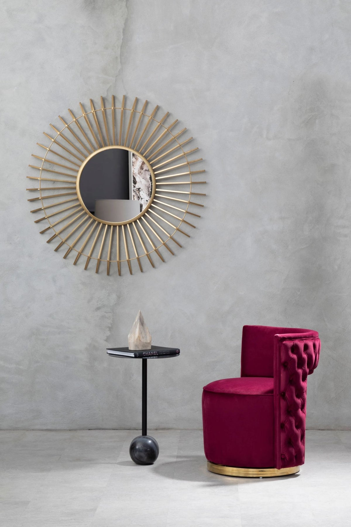 Dorset Red Wine Velvet Swivel Chair