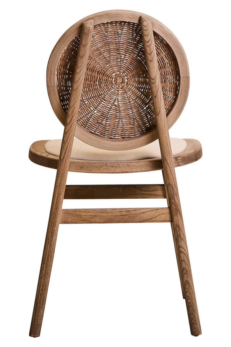 Stirling Beige Fabric and Elm Wood Dining Chair