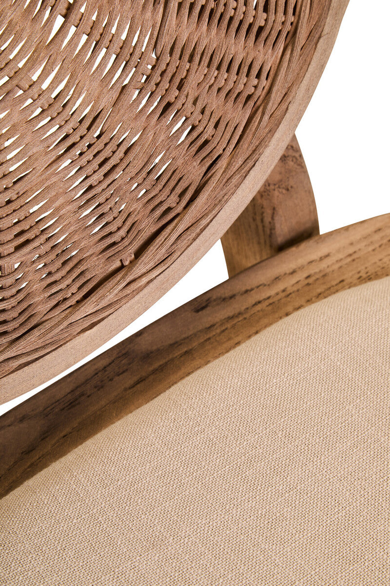 Stirling Beige Fabric and Elm Wood Dining Chair