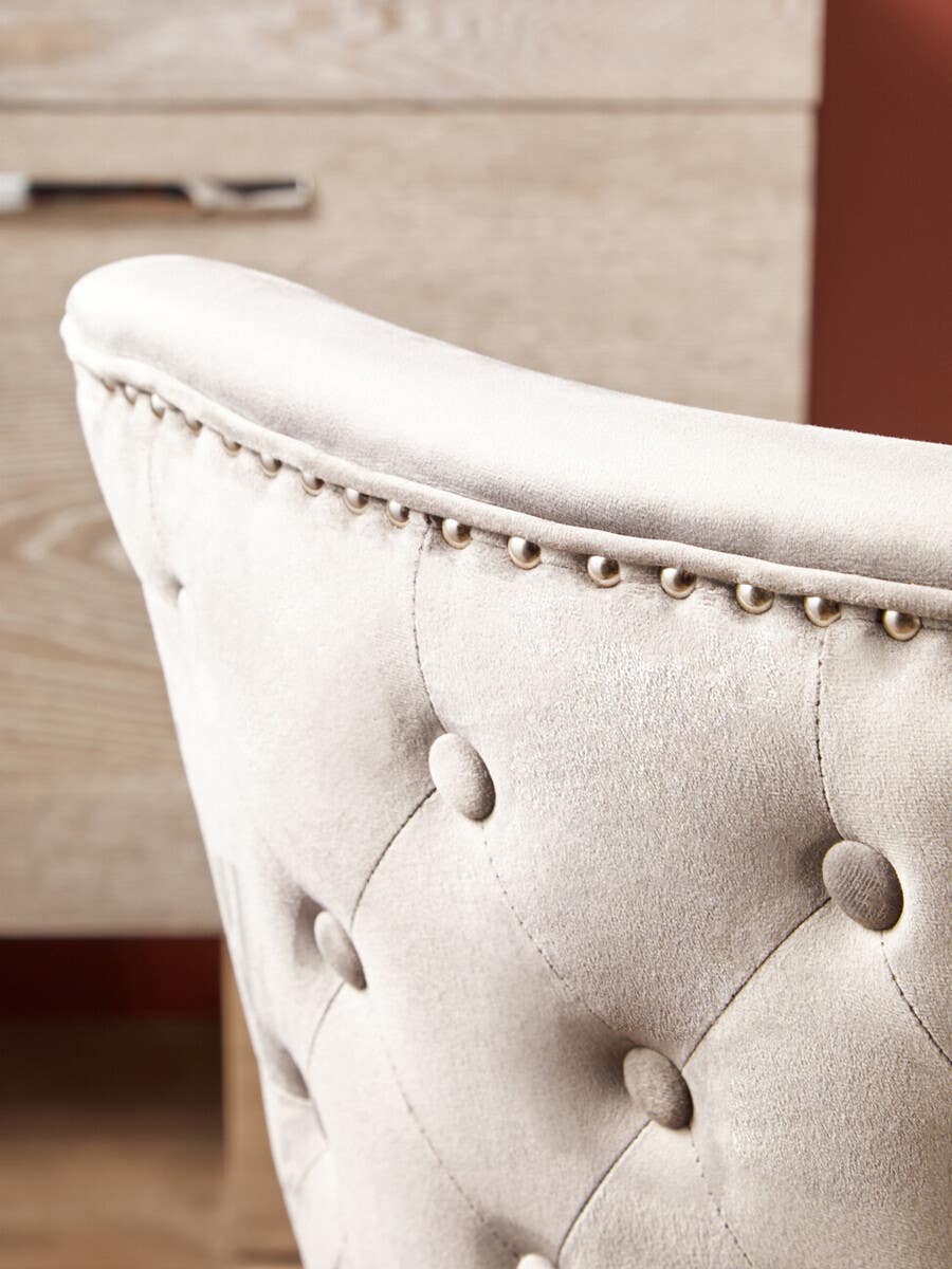 Vienna Natural Linen Dining Chair with Dark Legs