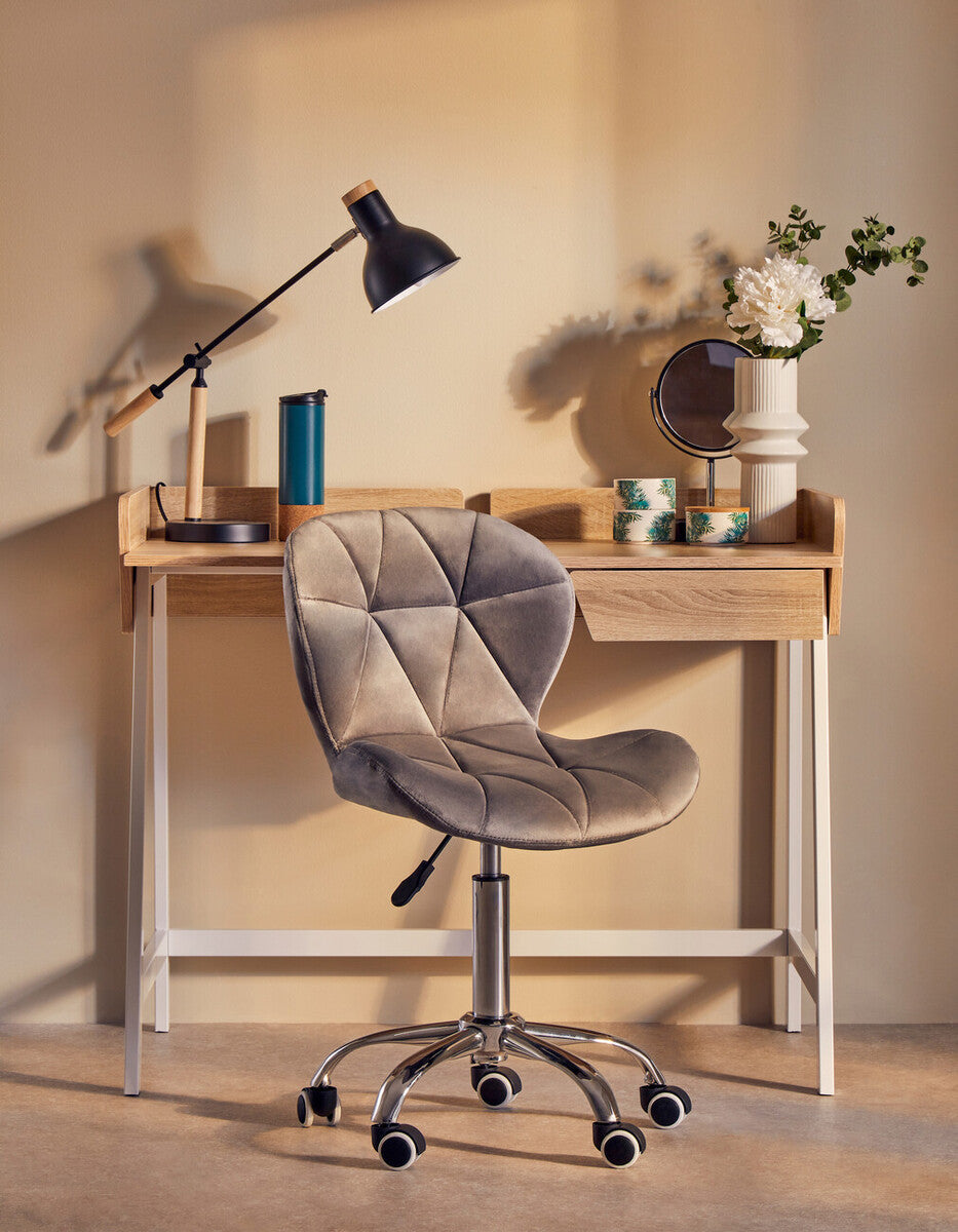 Corfe Velvet Quilted Home Office Chair
