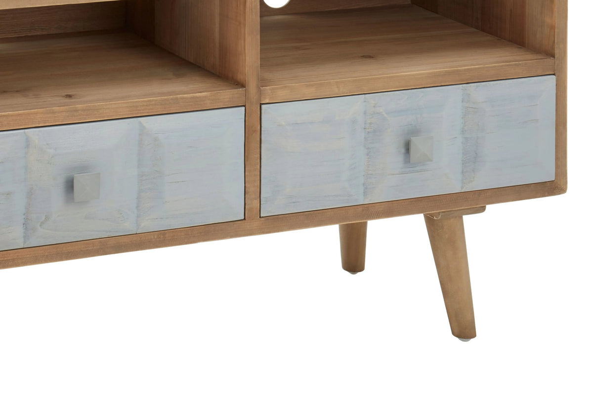 Denbigh Whitewash Pine Wood Media Unit