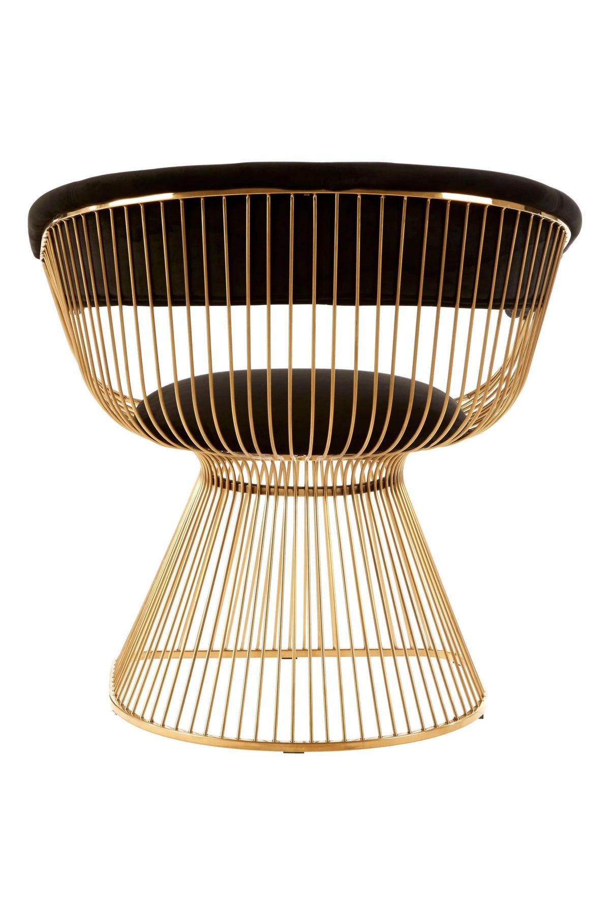 Valencia Black Velvet and Gold Finish Chair