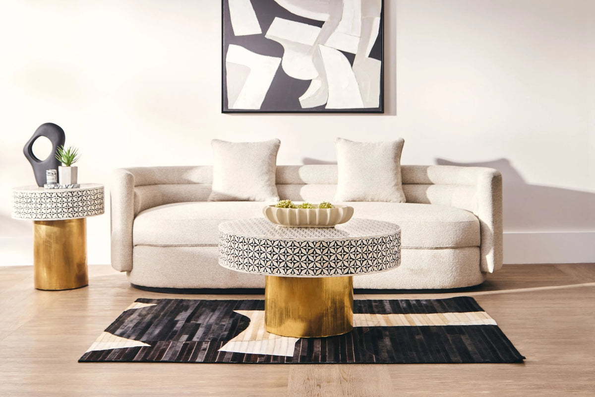 Nayland Ivory Linen 3 Seater Curved Sofa