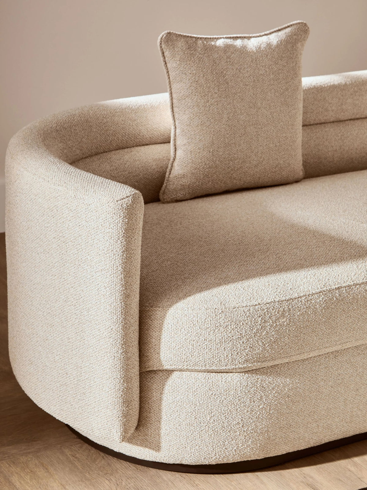 Nayland Ivory Linen 3 Seater Curved Sofa