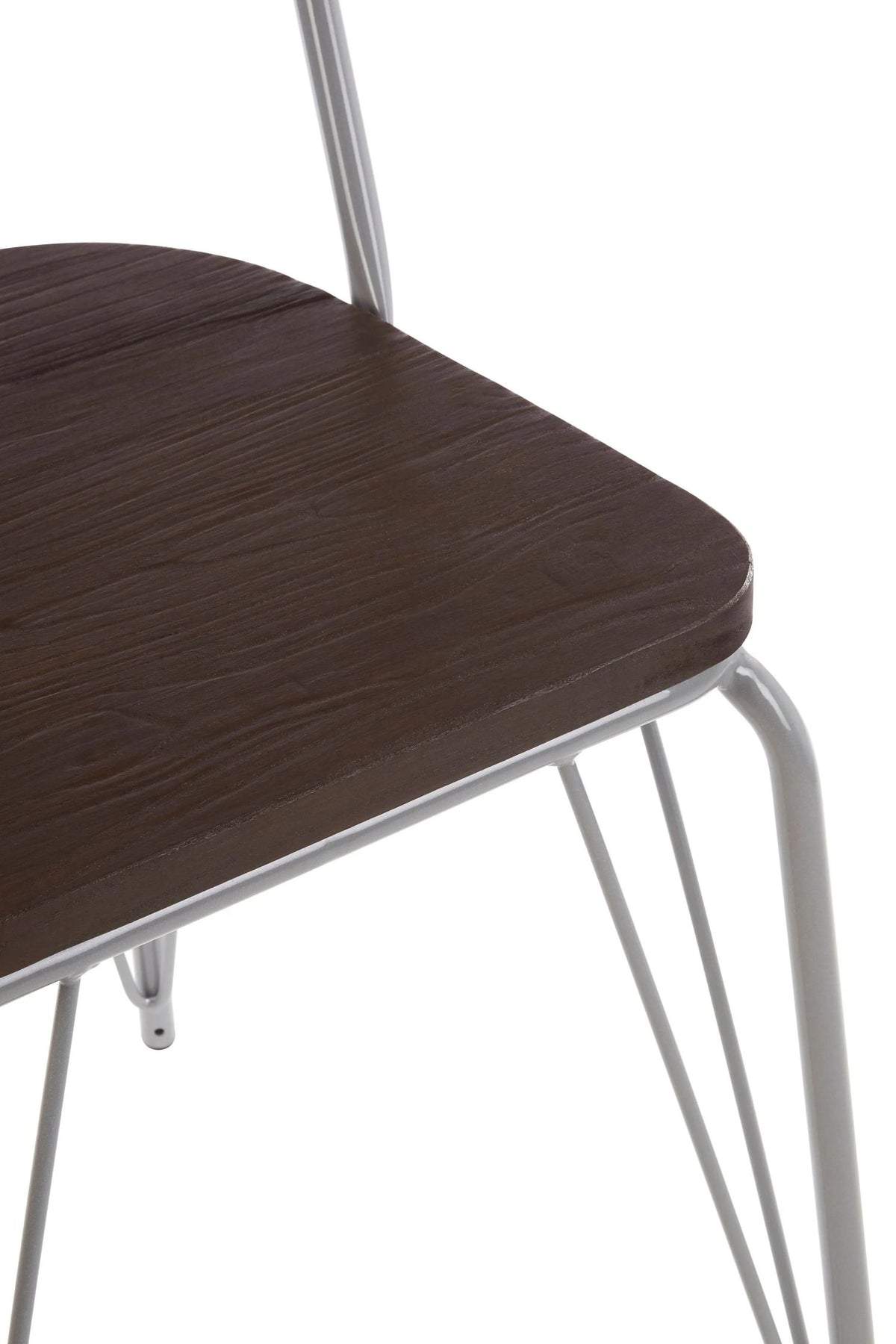Madison Grey Metal Frame and Elm Wood Chair