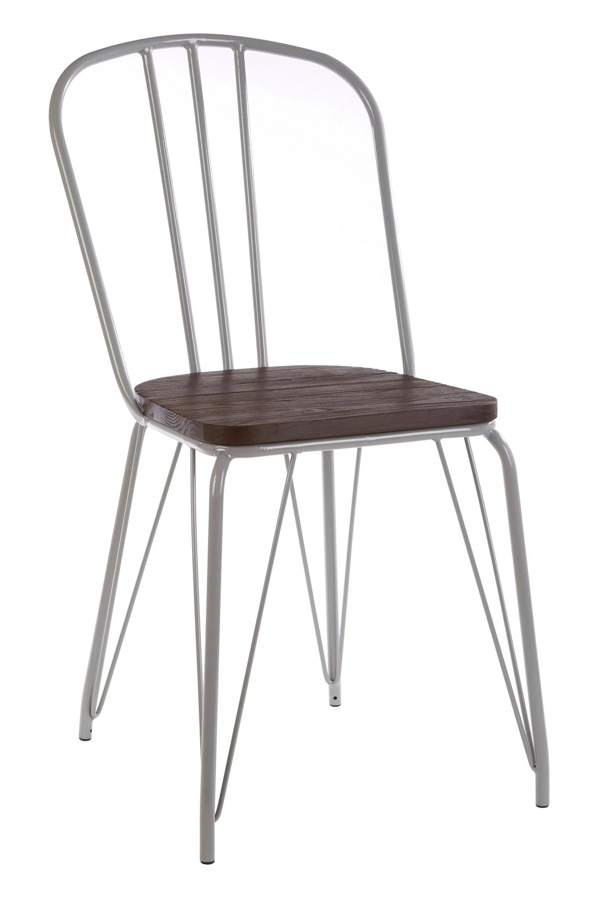 Madison Grey Metal Frame and Elm Wood Chair