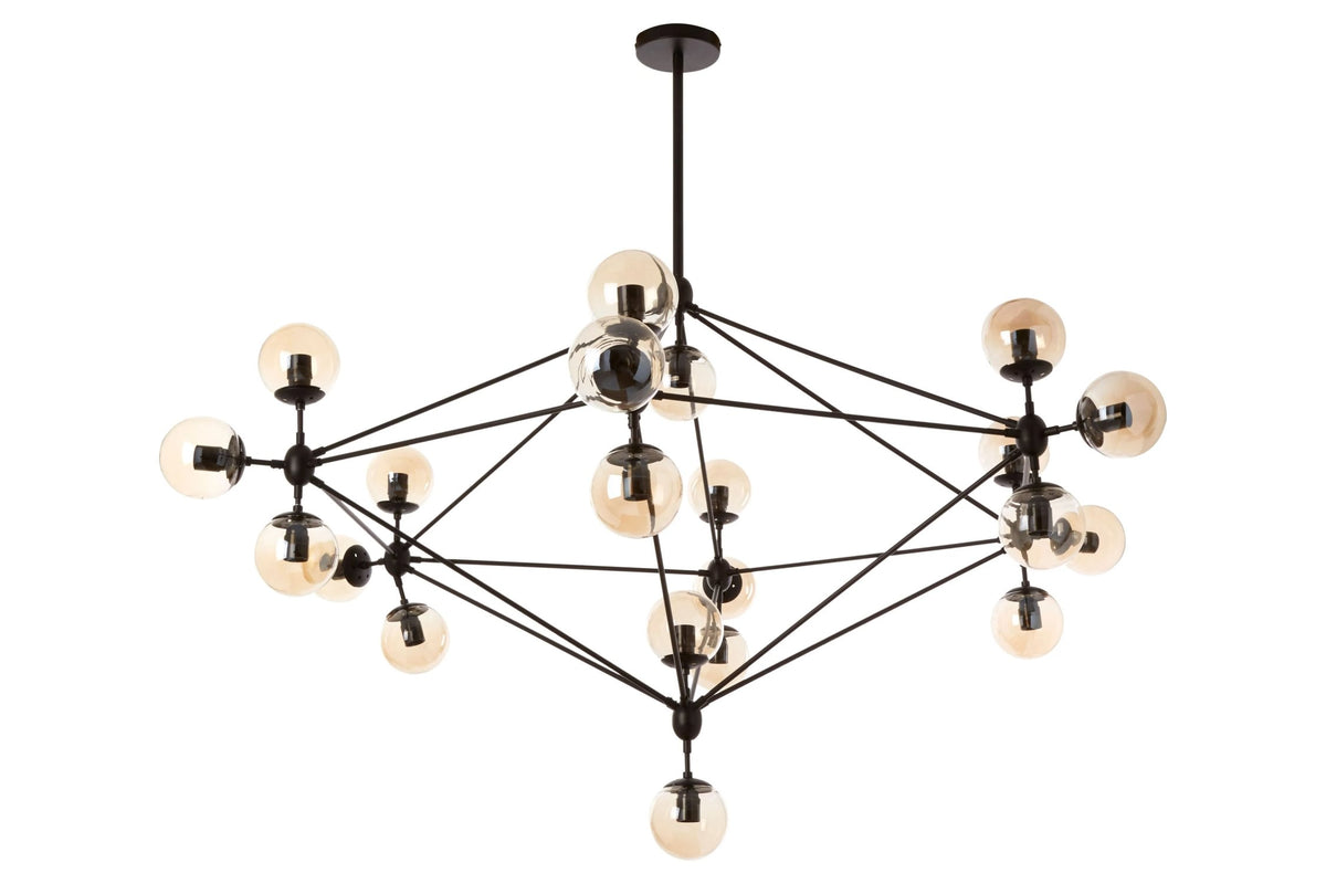 Cambridge Matte Black 21 Arm Pendant Lamp