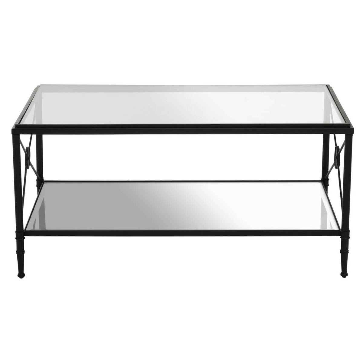 Cowes Glass Coffee Table with Metal Frame