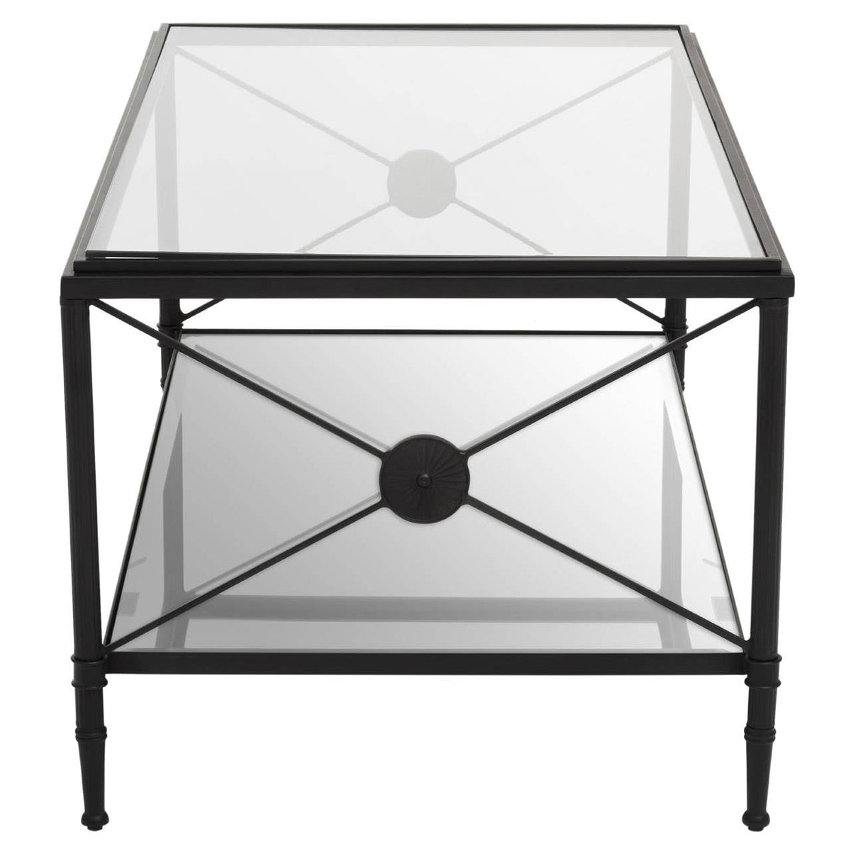 Cowes Glass Coffee Table with Metal Frame