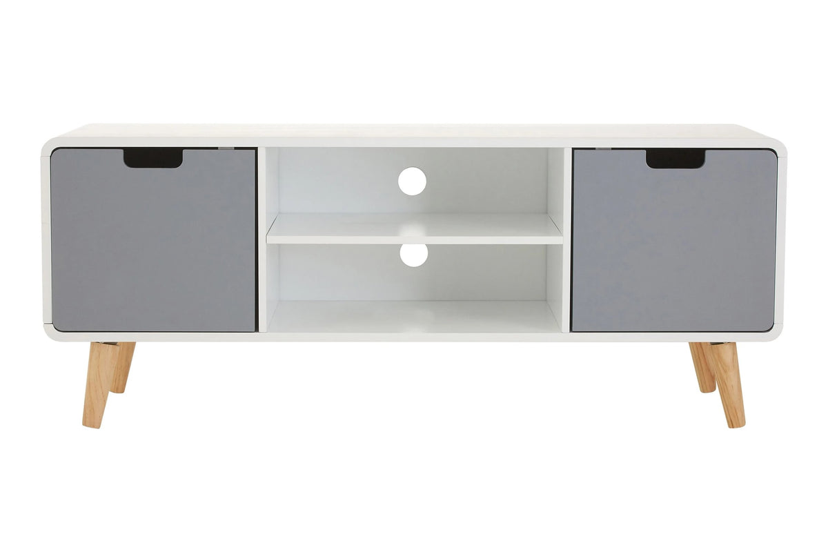 Madison Grey and White Finish Media Unit