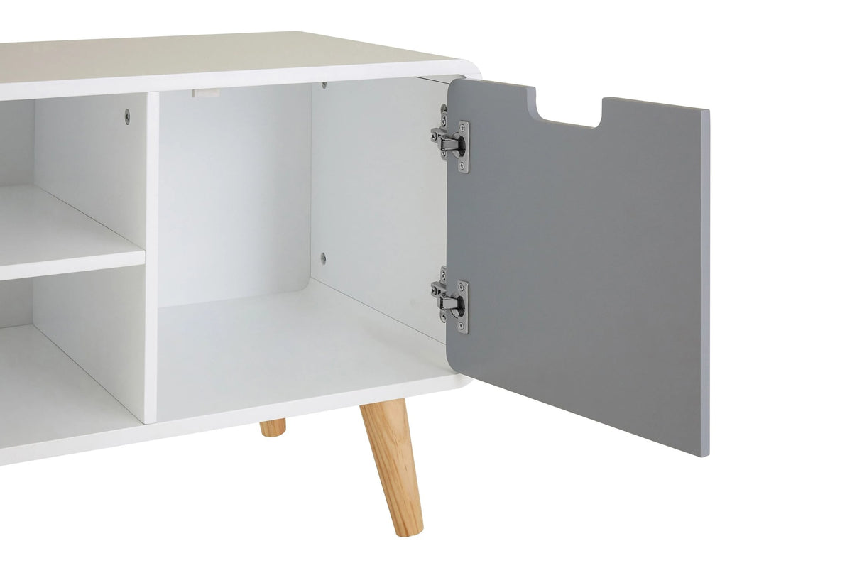 Madison Grey and White Finish Media Unit