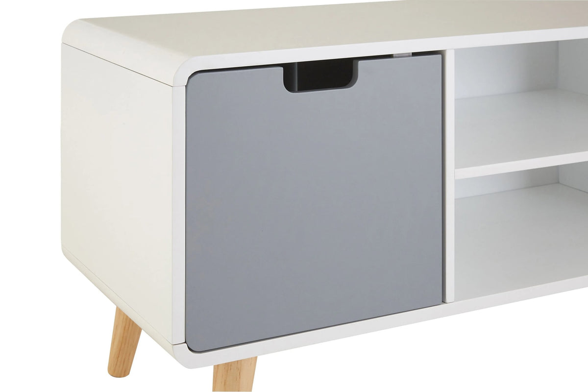 Madison Grey and White Finish Media Unit