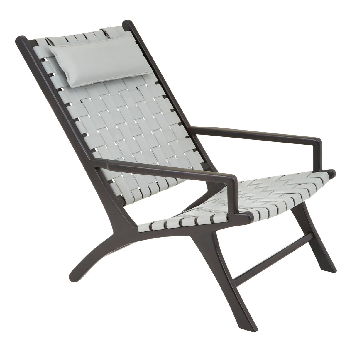 Seville Black Leather Woven Chair