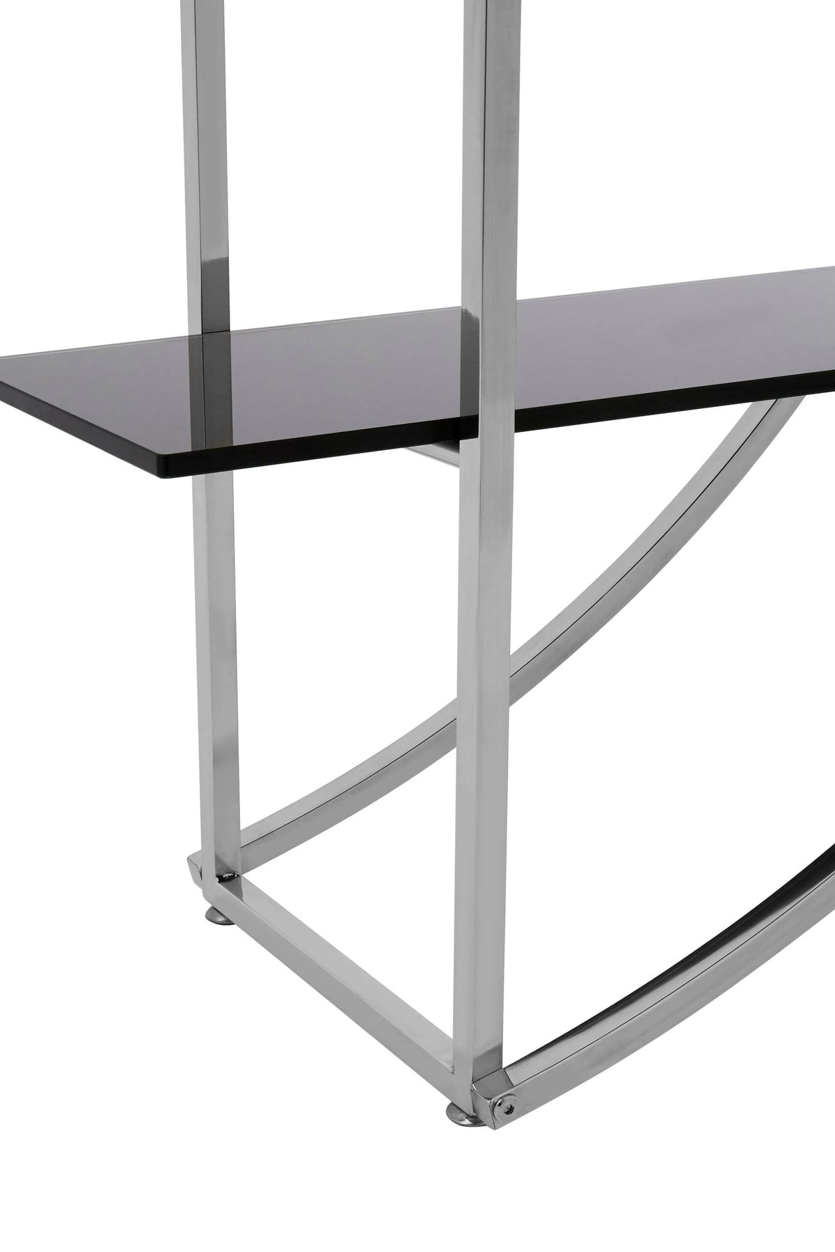 Valencia 4 Tier Glass Shelf Unit with Curved Silver Frame
