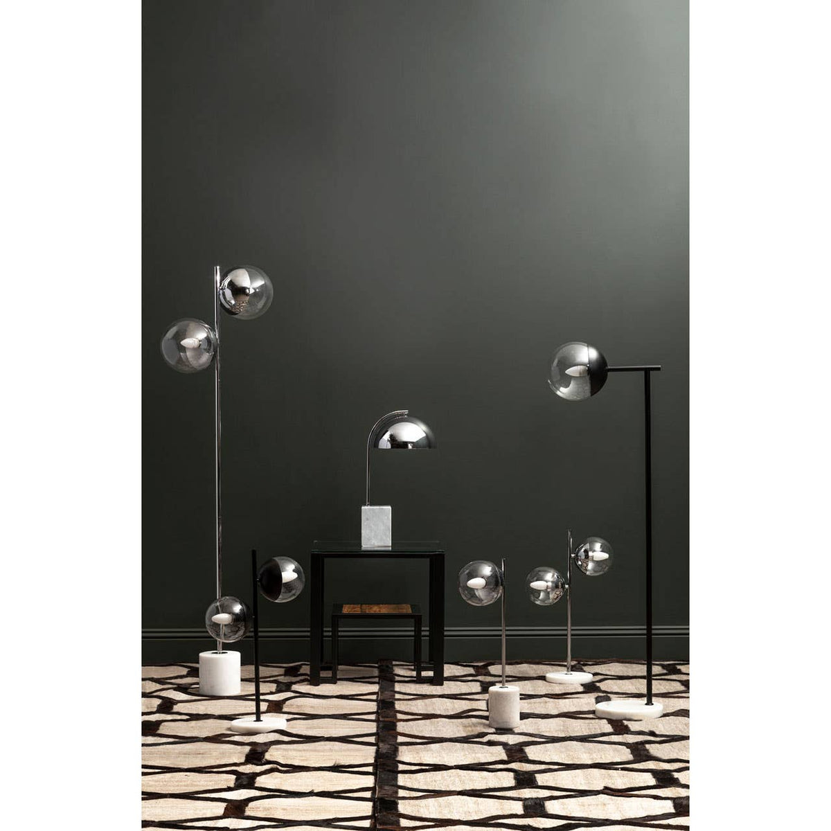 Siena Chrome Table Lamp with Marble Base