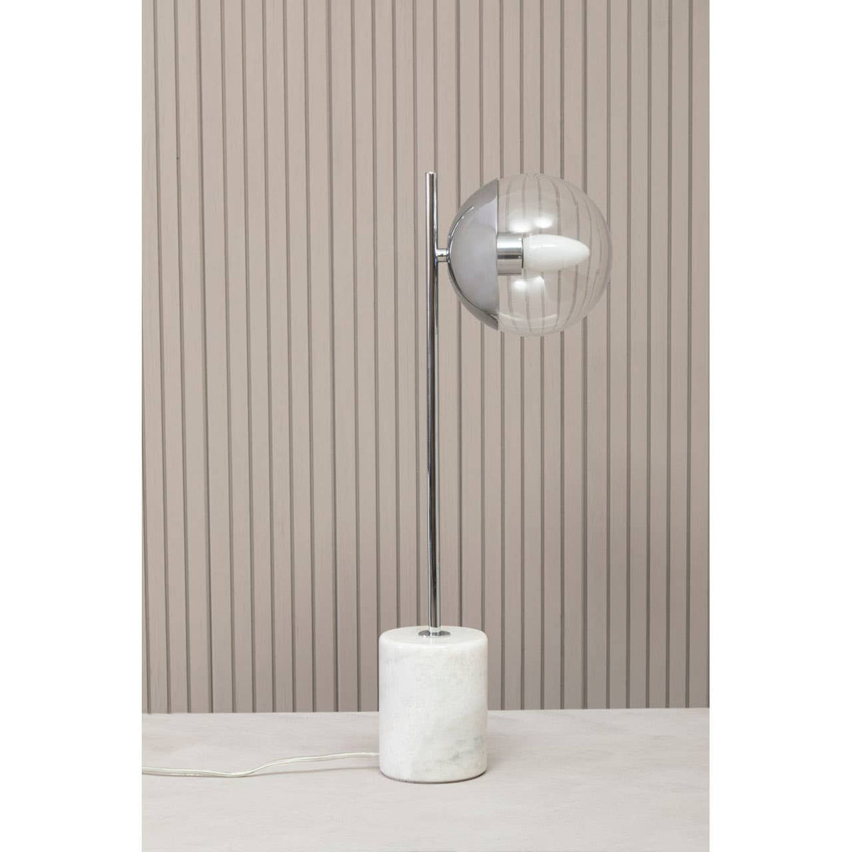 Siena Chrome Table Lamp with Marble Base