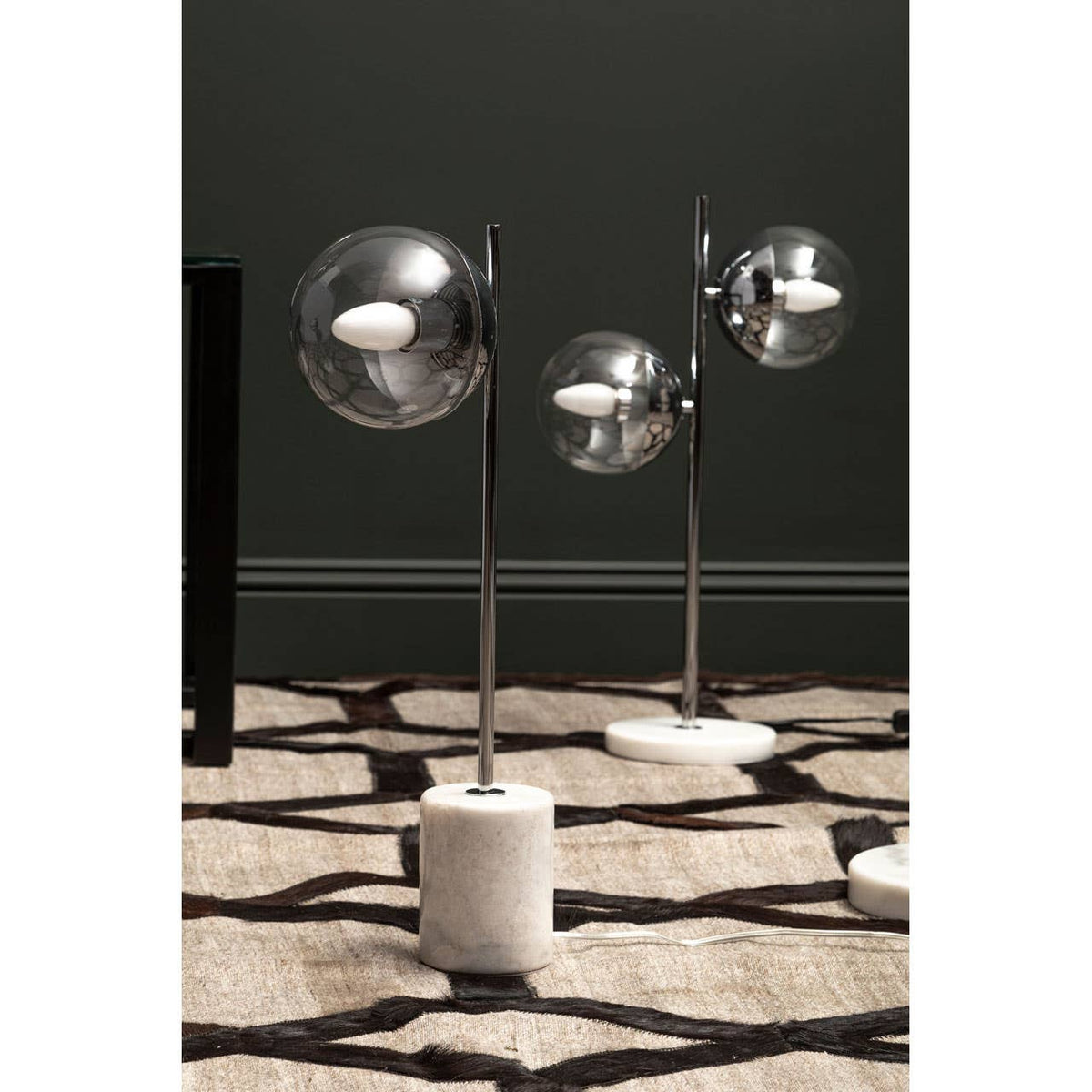 Siena Chrome Table Lamp with Marble Base