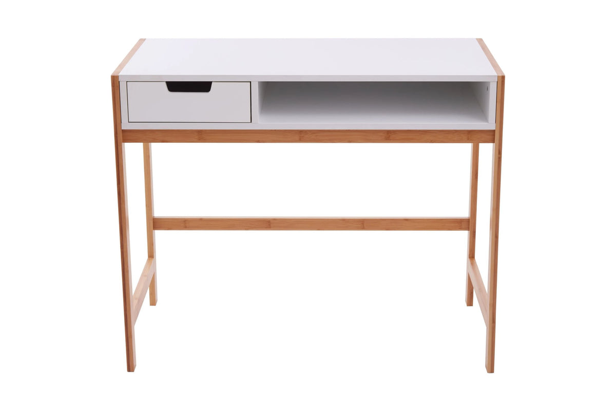 Capri White Desk with Storage