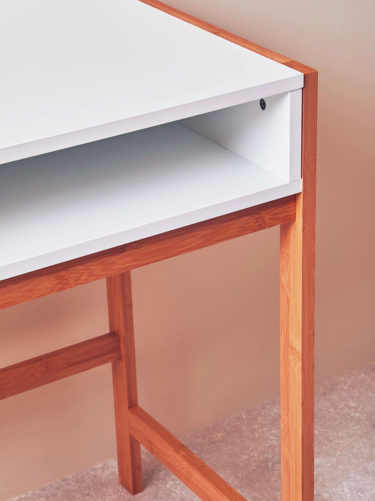 Capri White Desk with Storage