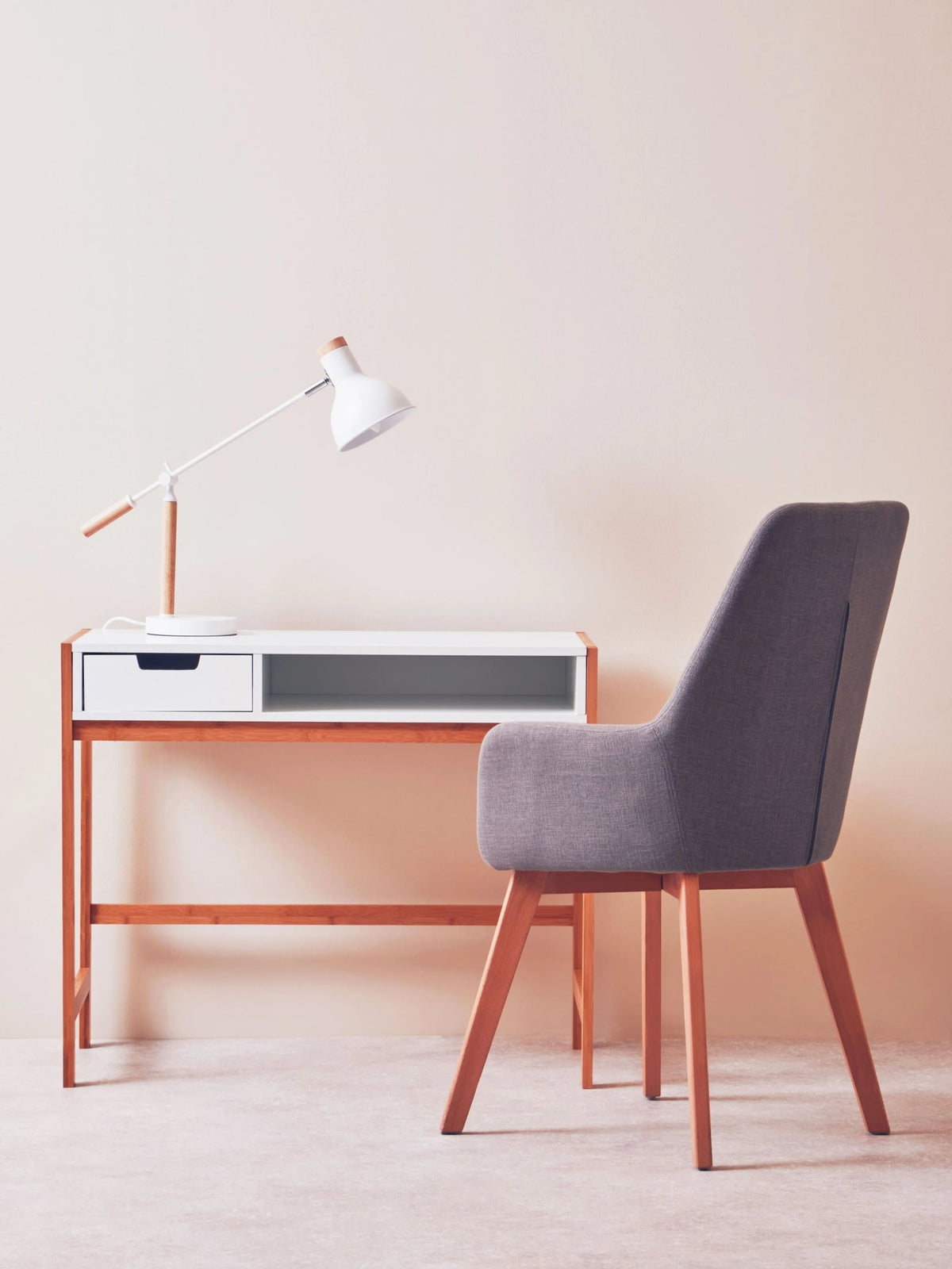 Capri White Desk with Storage