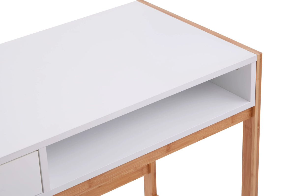 Capri White Desk with Storage