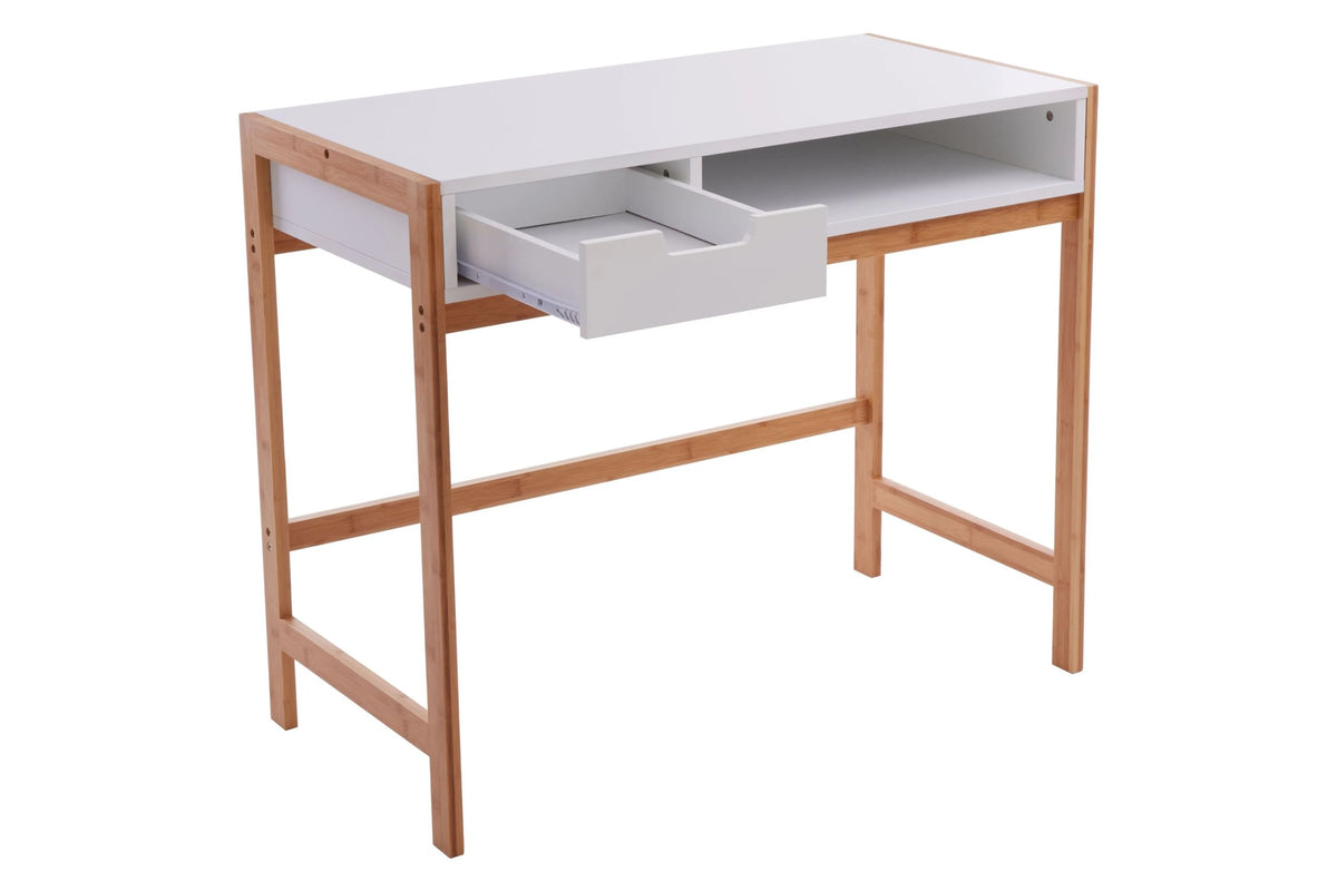Capri White Desk with Storage