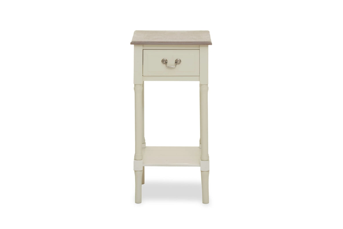 Savoy One Drawer Ivory Wooden Side Table