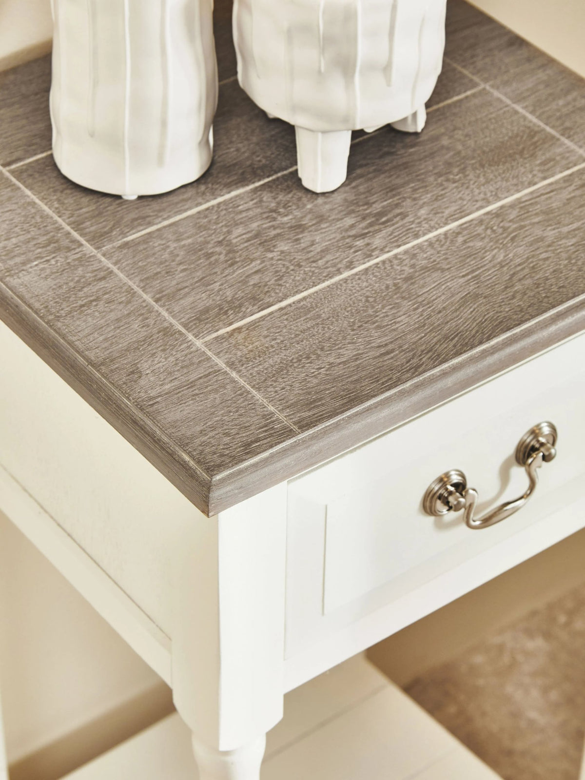 Savoy One Drawer Ivory Wooden Side Table