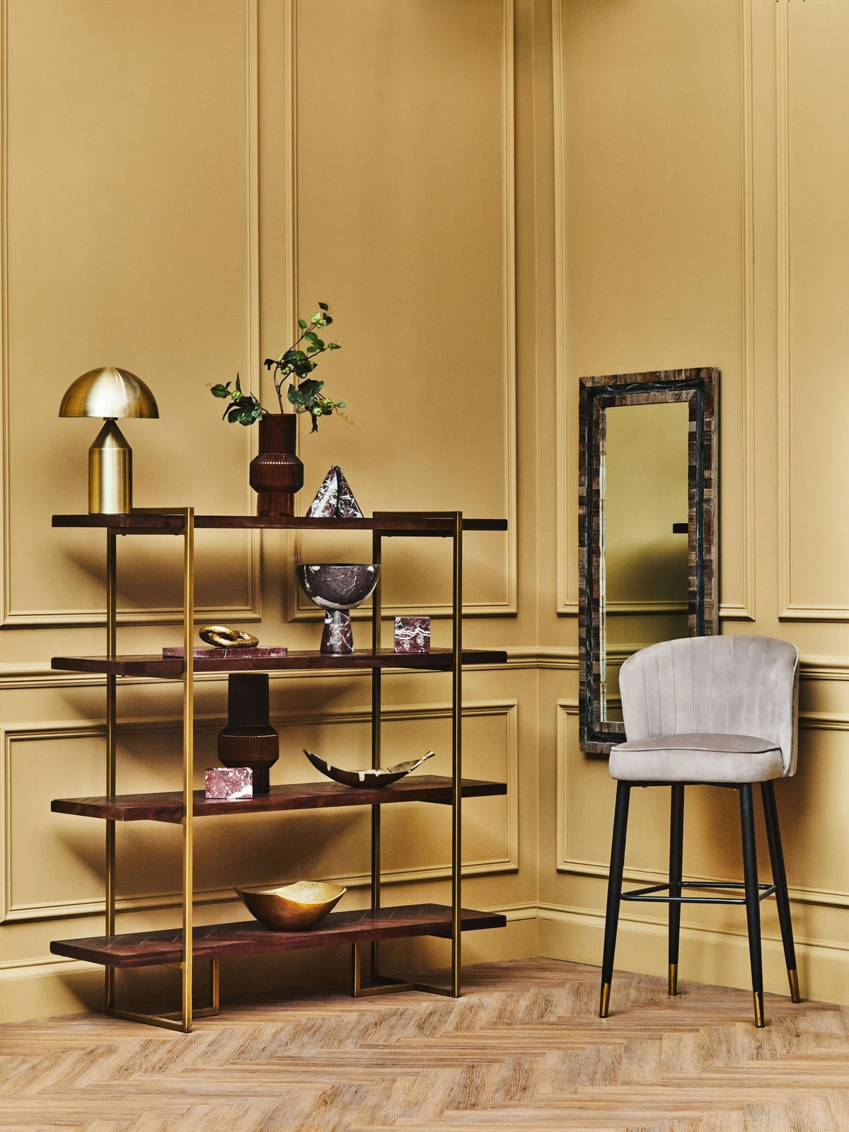 Como Acacia Wood Effect Four Tier Shelving Unit