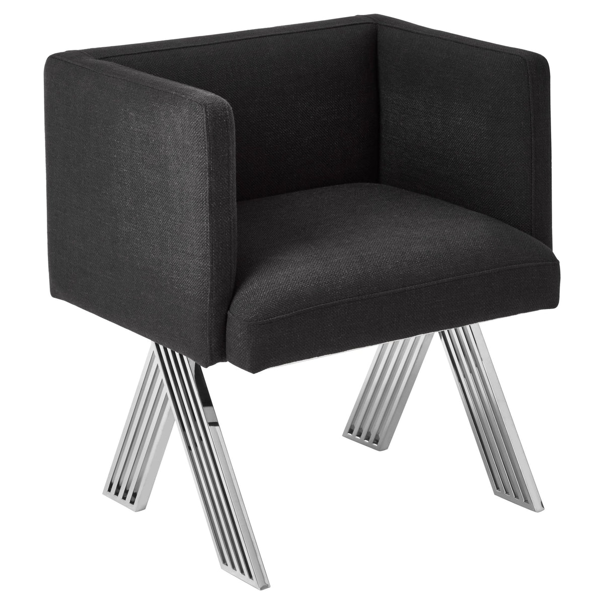 Richmond Black Dining Chair with Silver Legs