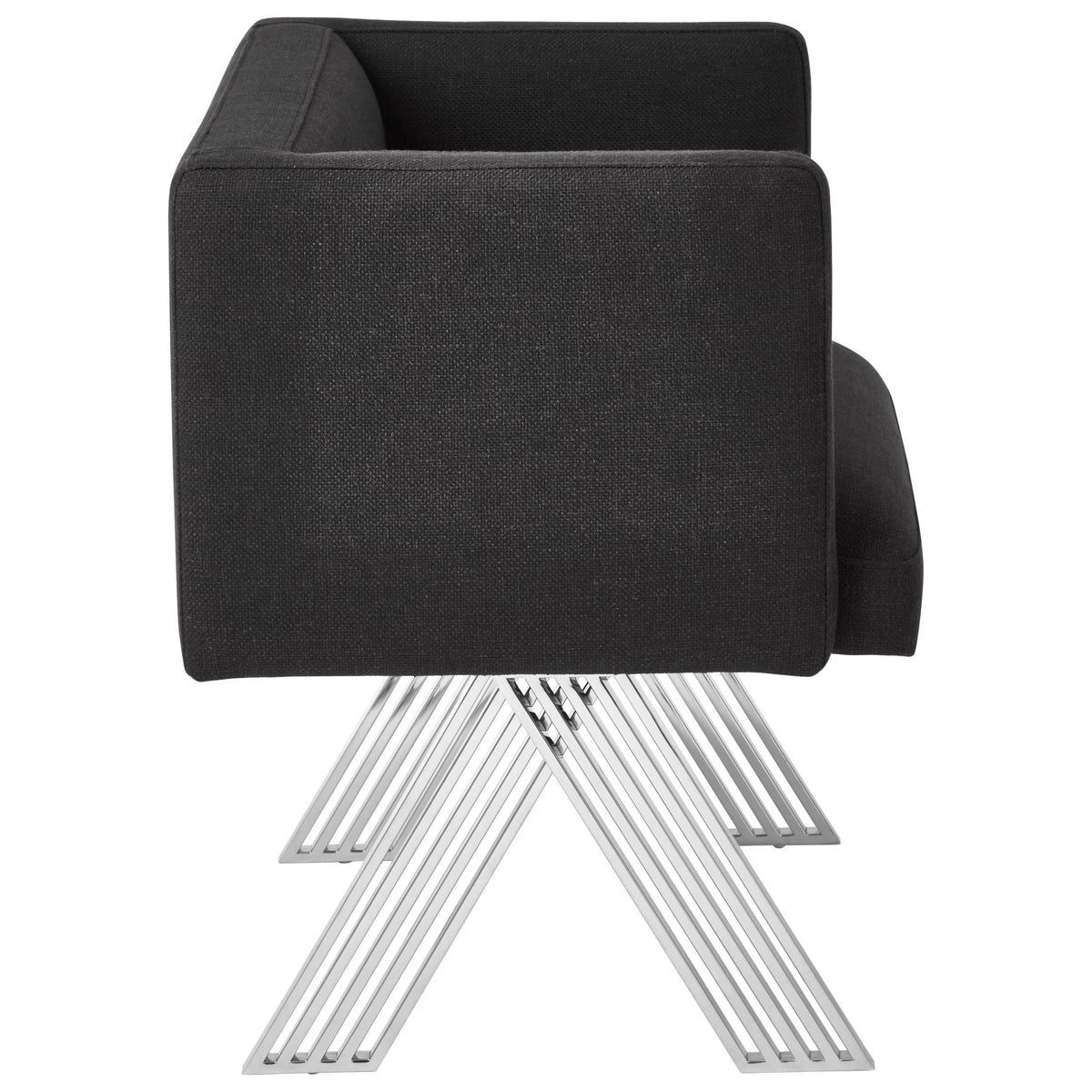 Richmond Black Dining Chair with Silver Legs