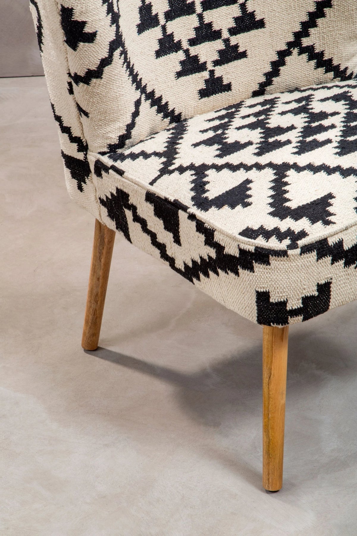 Granada White and Black Berber Style Mango Wood Chair
