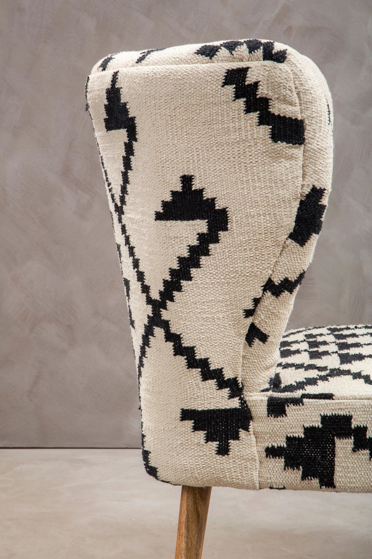 Granada White and Black Berber Style Mango Wood Chair