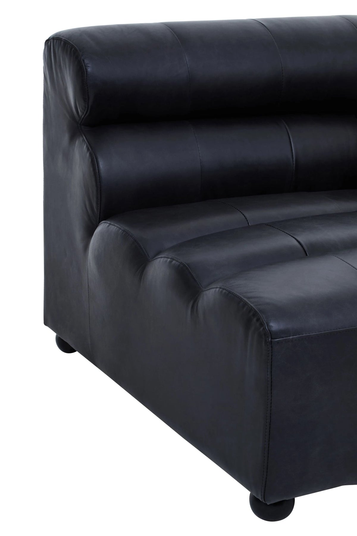 Bath Antique Black Modular Leather Sofa (right-hand)