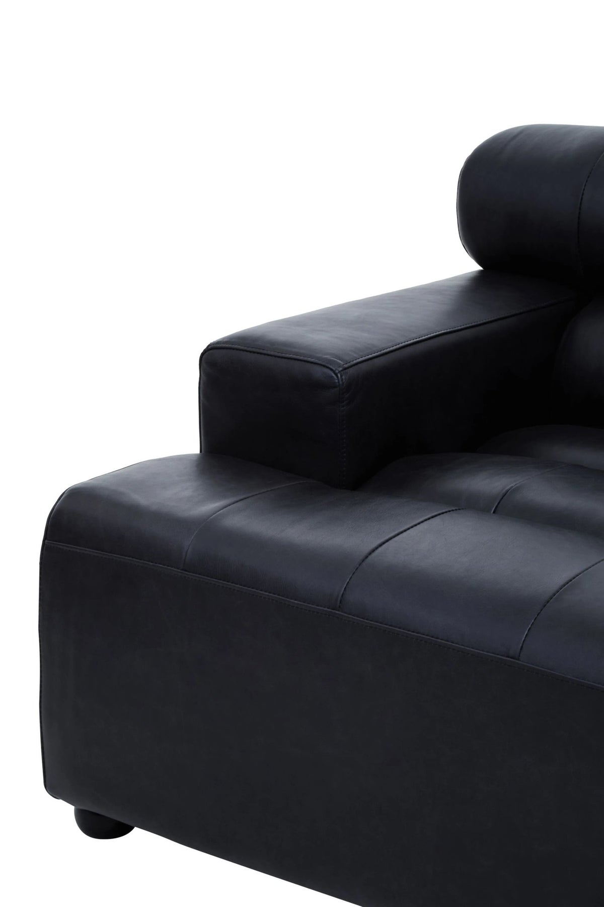 Bath Antique Black Modular Leather Sofa (right-hand)