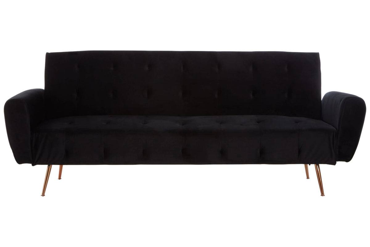 Orford Black Velvet Sofa Bed
