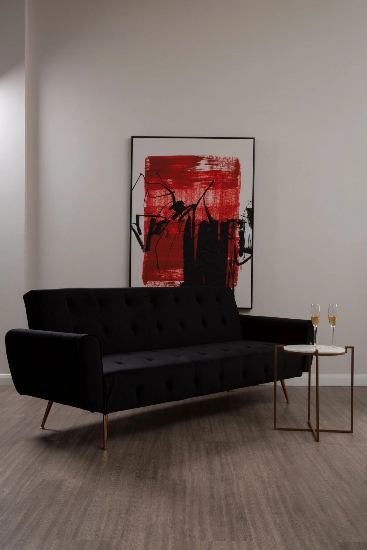 Orford Black Velvet Sofa Bed