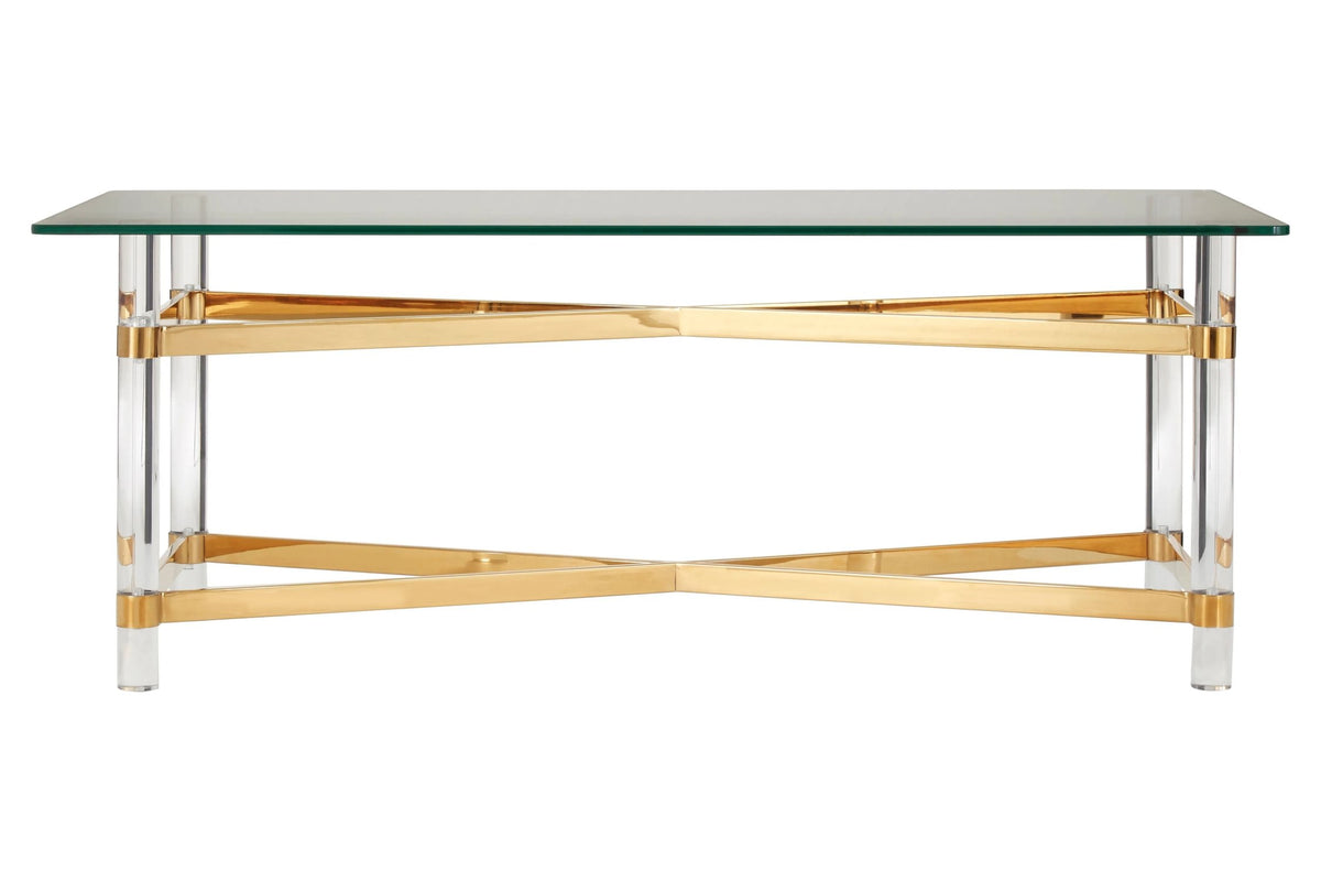 Sorrento Glass and Gold Coffee Table