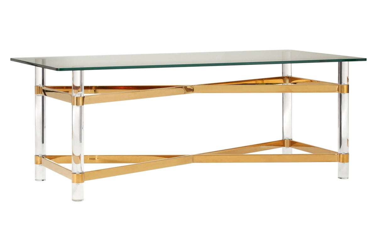 Sorrento Glass and Gold Coffee Table