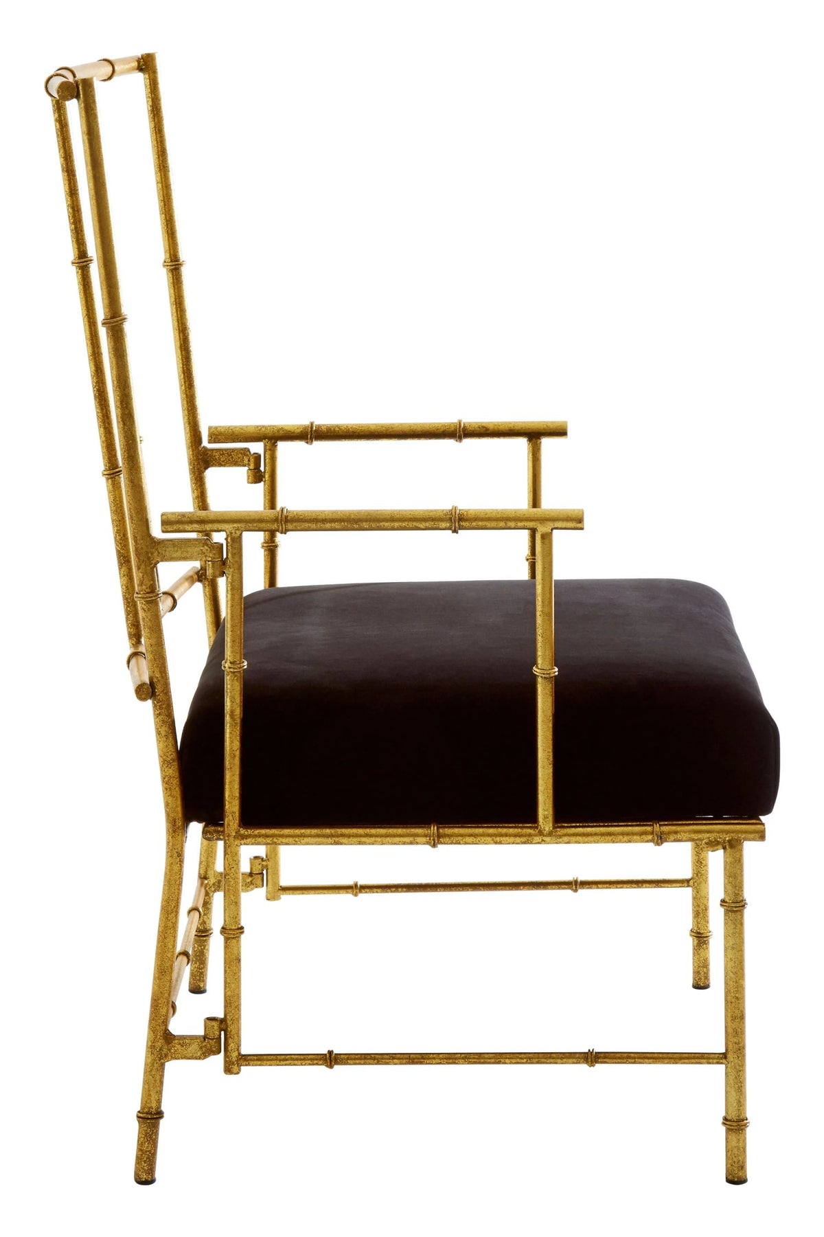 Balmoral Gold and Black Velvet Accent Chair