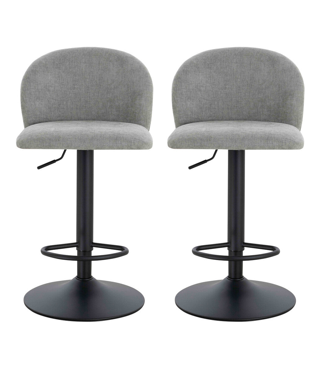 Chichester Set of 2 Textured Fabric Curved Bar Chairs