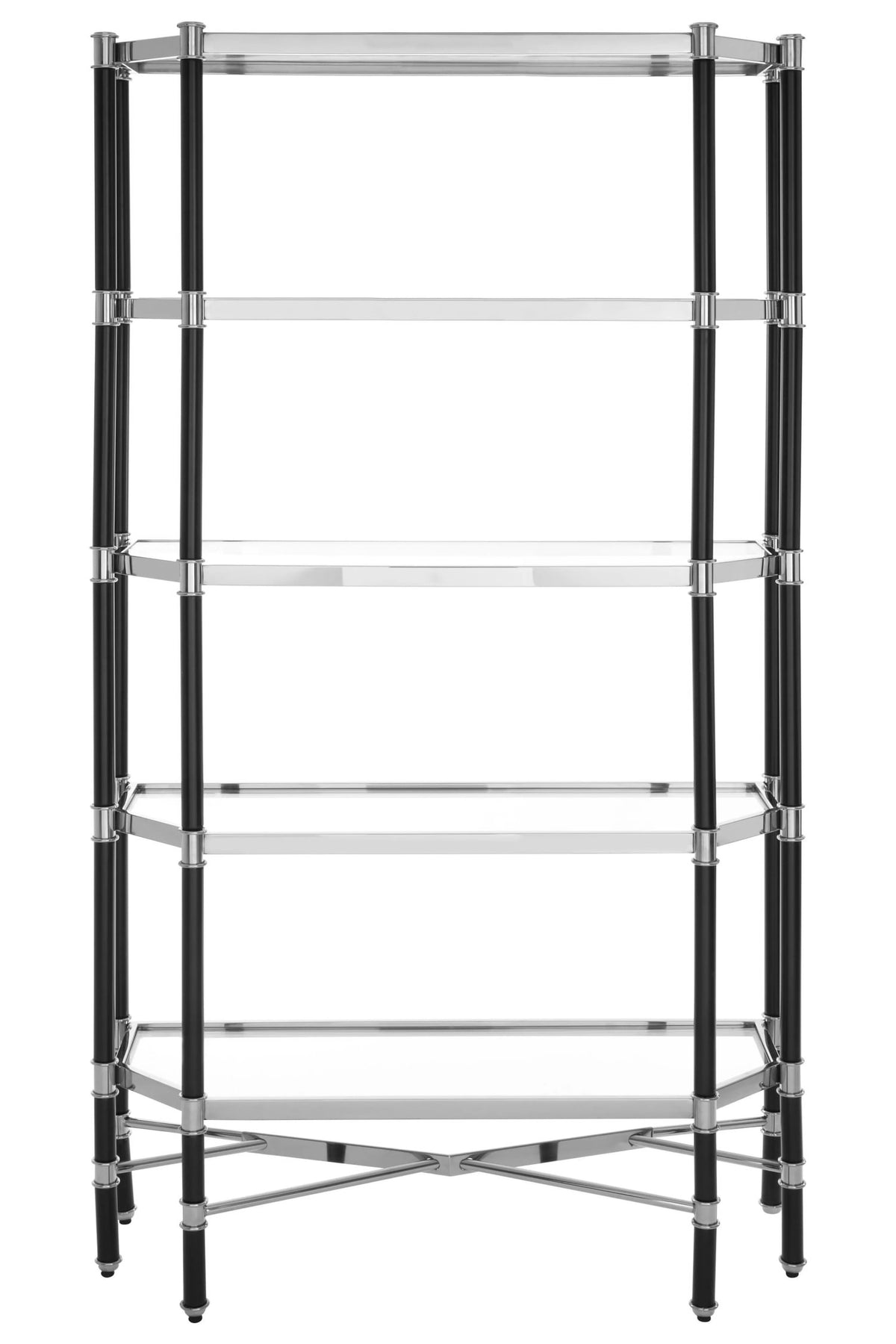 Hythe Chrome and Black Finish 5 Tier Shelf Unit