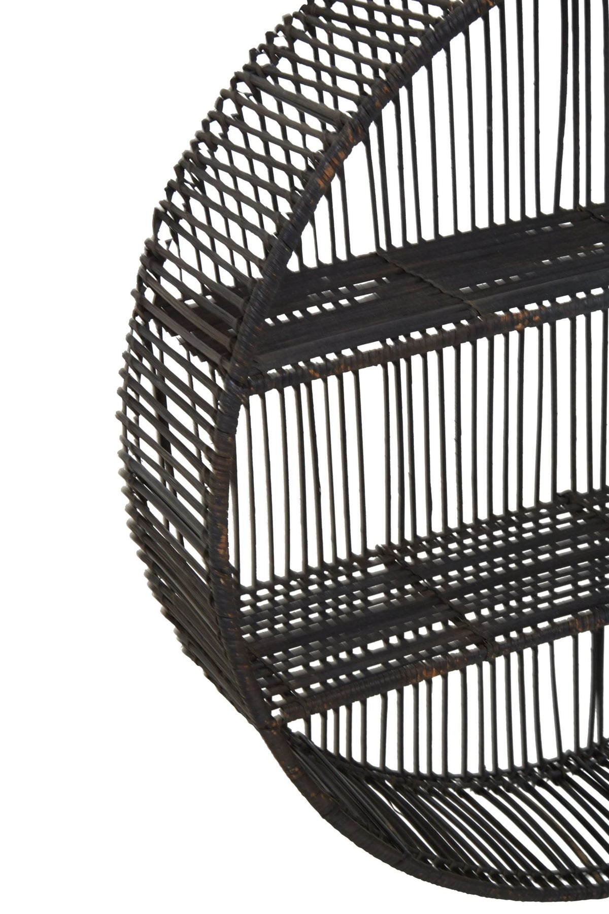 Reigate Large Black Rattan Wall Shelf
