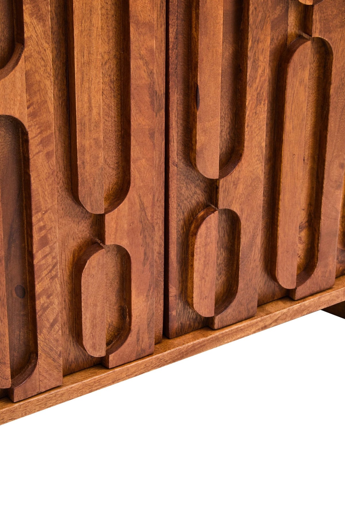 Studland Marble and Carved Mango Wood Two Door Sideboard